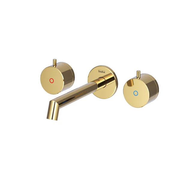 Grande Concealed Bathroom Sink Faucet Gold (PVD)