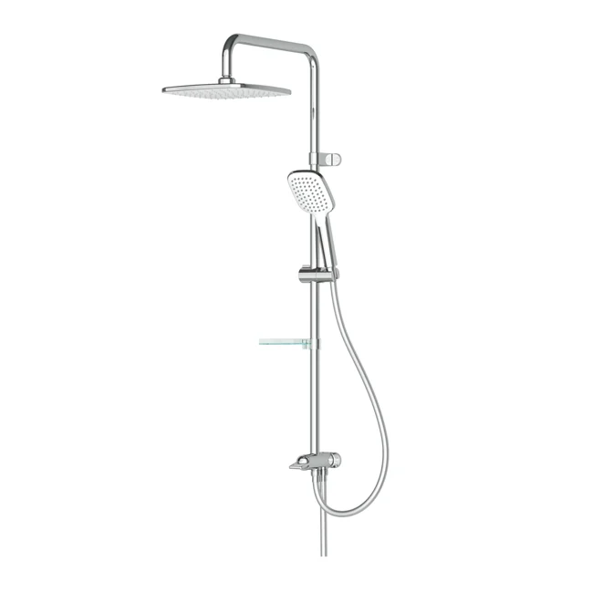 Joy 2 Way Shower Column Square Overhead Chrome